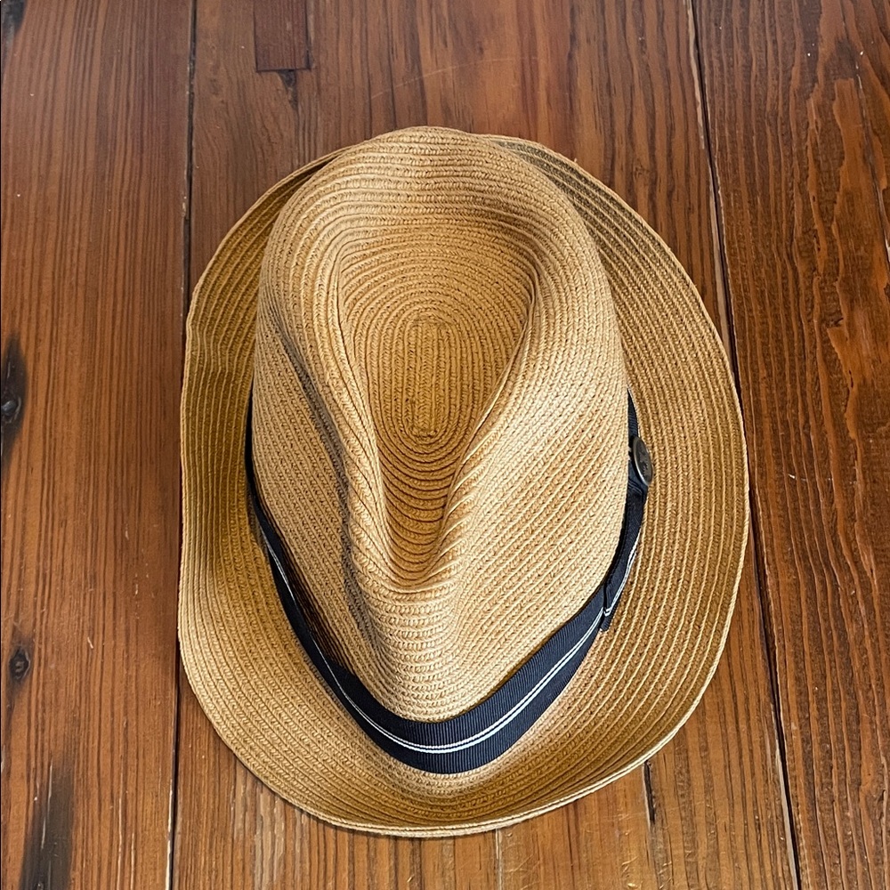 GOORIN BROS Brown Paper Fedora with Black Band Mens Medium
